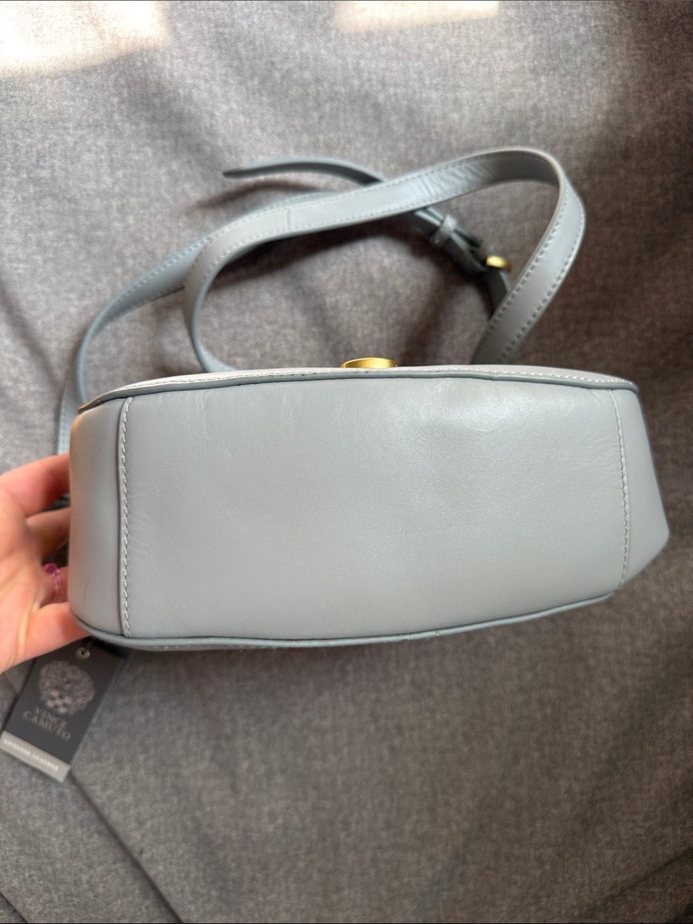 Vince Camuto NWT Dahna Faint Fog Leather Top Handle & Crossbody Satchel - Picture 4 of 16